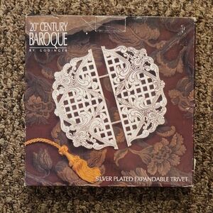 Vintage Godinger Silver Plated Baroque Expandable Trivet